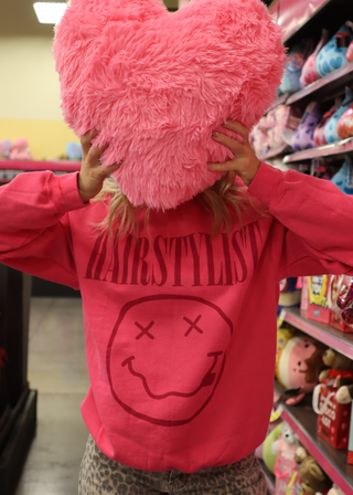 Have a Nice Hair Day Pink Rocker Crewneck