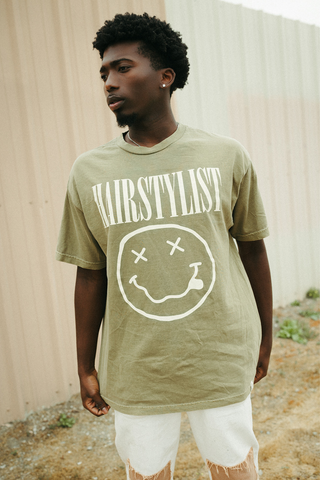 Hairstylist Rocker Army Green Rocker Tee