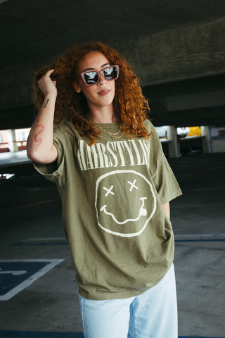Hairstylist Rocker Army Green Rocker Tee