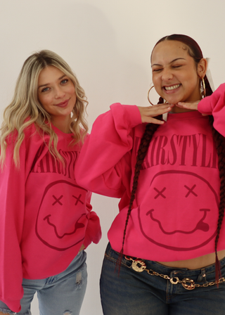 Have a Nice Hair Day Pink Rocker Crewneck