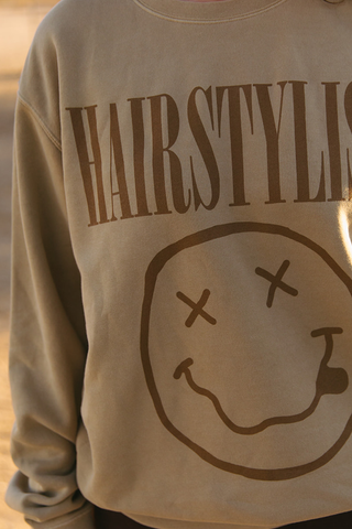 Have a Nice Hair Day Tan Rocker Crewneck