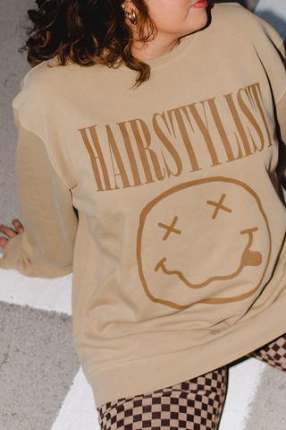 Have a Nice Hair Day Tan Rocker Crewneck