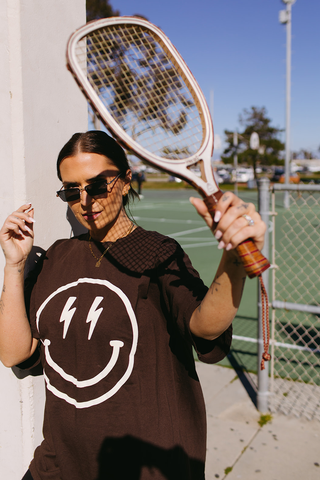 My Mood Depends on How Good My Hair Looks Heavy Weight Brown Tee