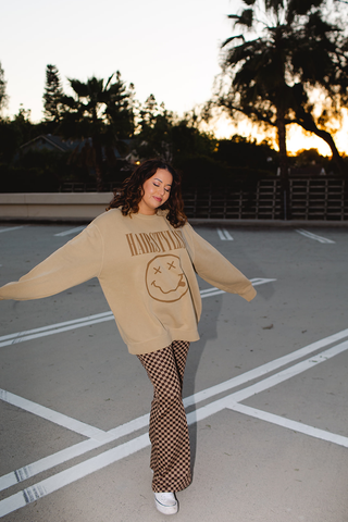 Have a Nice Hair Day Tan Rocker Crewneck